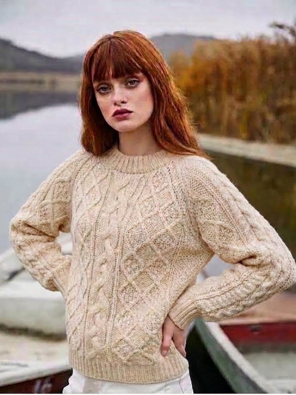 SEMICOUTURE $310 • medium • Italian Made diamond and cable knit sweater alpaca